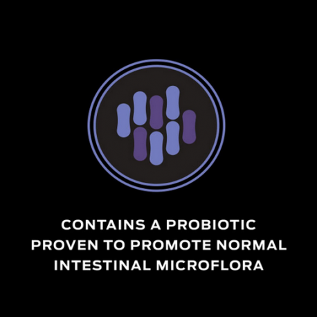 Contiene probióticos para favorecer el normal funcionamiento de la microflora intestinal