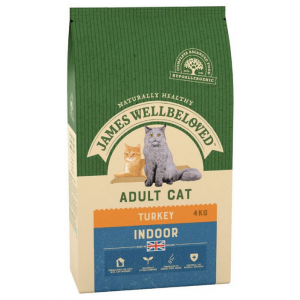 Pienso para gatos caseros James Wellbeloved Adult Indoor Pavo y arroz.