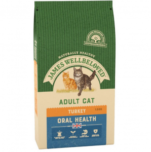 Pienso para el cuidado dental en gatos, James Wellbeloved Adult Oral Health Pavo y arroz