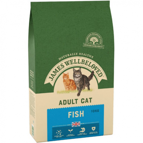 Piensos para gatos adultos, de más de 12 meses James Wellbeloved Adult Pescado y arroz