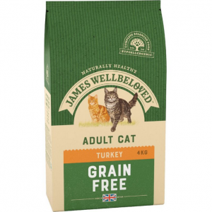 James Wellbeloved Adult Sin Cereales Pavo, es un pienso para gatos libre de todo cereal.