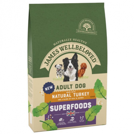Pienso superfoods para perros adultos – pavo con kale y quinoa