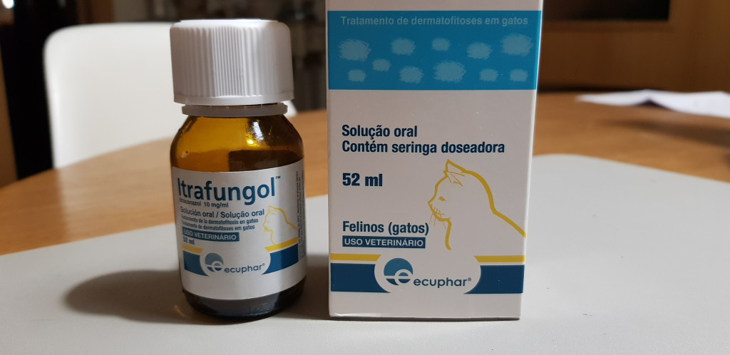 Itrafungol es un medicamento de uso veterinario para el tratamiento de la dermatofitosis conocida como tiña - contiene itraconazol
