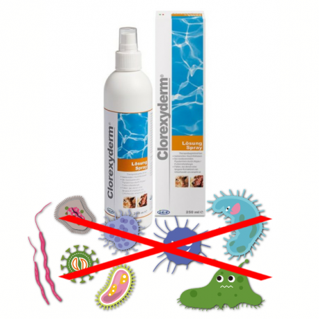 Spray antibacteriano Clorexyderm mascotas